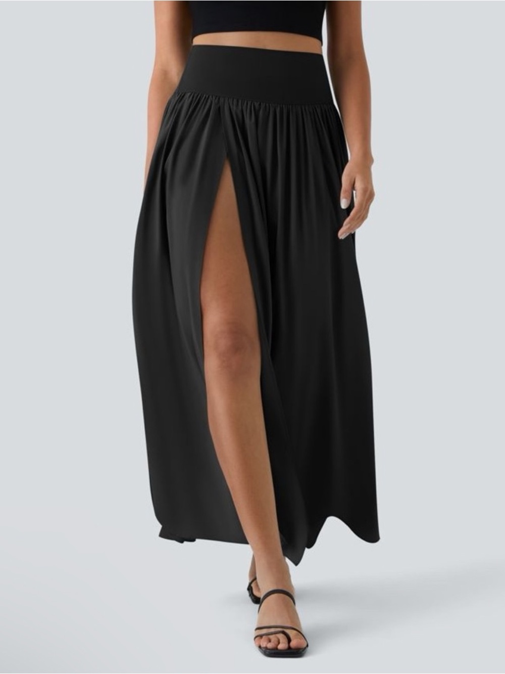 Halara Breezeful High Waisted Tummy Control 2-in-1 Flowy Quick Dry Maxi XS